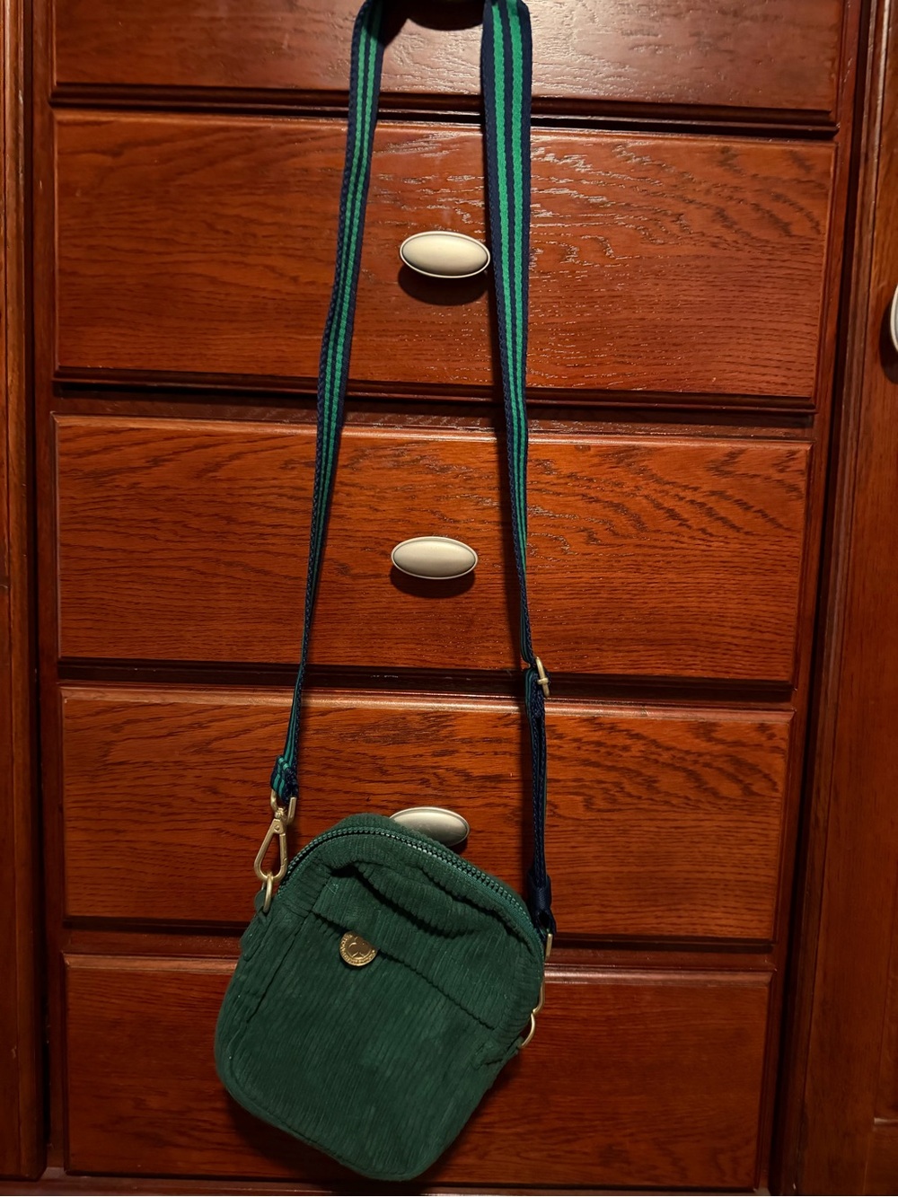 Rowing Blazers Green Crossbody Shoulder Bag with Adjustable Strap